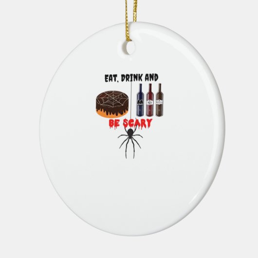 Eat Drink And Be Scary Retro Classic Keramisch Ornament (Links)
