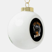 Eat Drink And Be Scary Retro Classic Keramische Bal Ornament (Links)