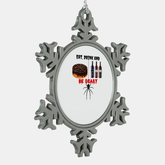 Eat Drink And Be Scary Retro Classic Tin Sneeuwvlok Ornament (Links)