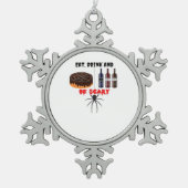 Eat Drink And Be Scary Retro Classic Tin Sneeuwvlok Ornament (Voorkant)