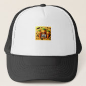 Eat Drink And Be Scary Retro Classic Trucker Pet (Voorkant)