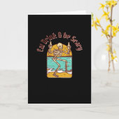 Eat Drink And Be Scary Simple Clean Kaart (Gele Bloem)