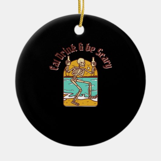 Eat Drink And Be Scary Simple Clean Keramisch Ornament (Voorkant)