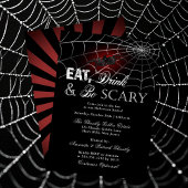 Eat Drink and be Scary Spider Halloween Party Kaart