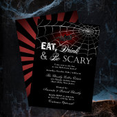 Eat Drink and be Scary Spider Halloween Party Kaart