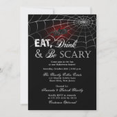 Eat Drink and be Scary Spider Halloween Party Kaart (Voorkant)