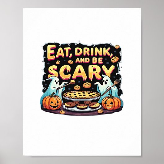 Eat Drink And Be Scary Spooky Bakery Halloween Coo Poster (Voorkant)