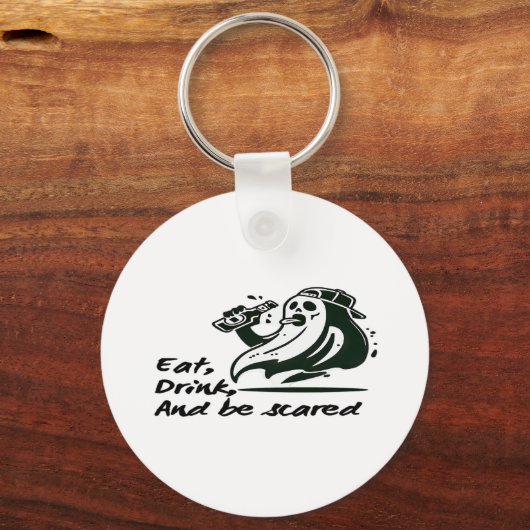 Eat Drink And Be Scary Spooky Club Cool Unique Sleutelhanger (Voorkant)