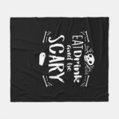 Eat Drink And Be Scary Spooky Halloween Skull Fleece Deken (Voorkant (Horizontaal))