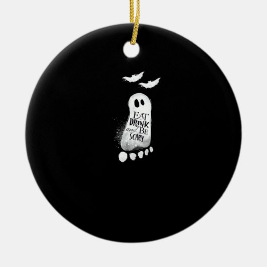 Eat Drink And Be Scary Trendy Graphic Keramisch Ornament (Voorkant)