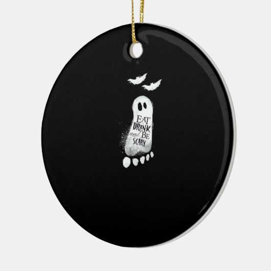 Eat Drink And Be Scary Trendy Graphic Keramisch Ornament (Links)