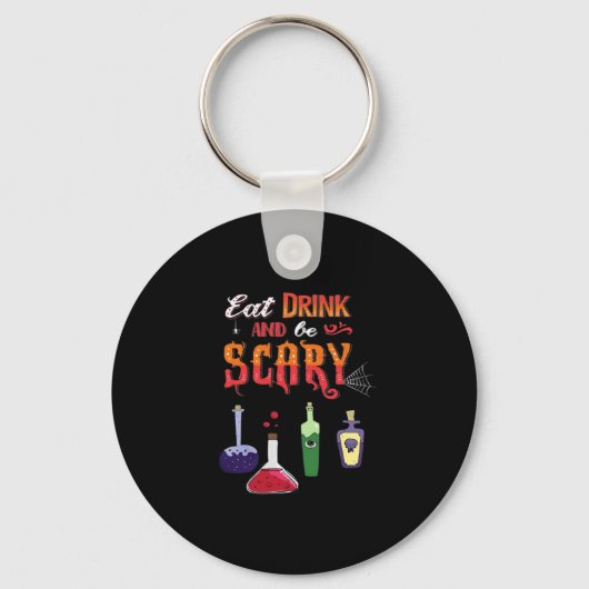Eat Drink And Be Scary Vintage Art Sleutelhanger (Voorkant)