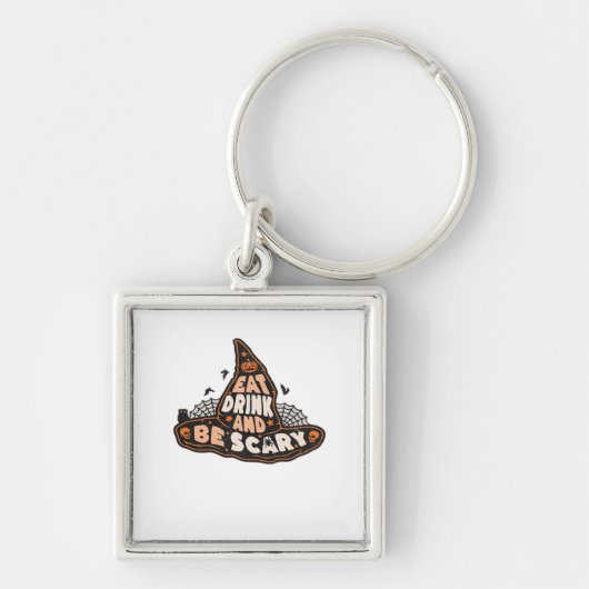 Eat Drink And Be Scary Witch Only Halloween Gift F Sleutelhanger (Voorkant)