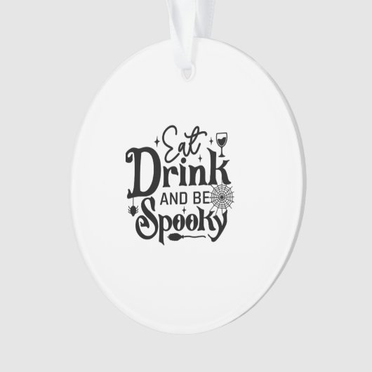 Eat Drink And Be Spooky Retro Classic Ornament (voorkant)