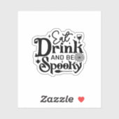 Eat Drink And Be Spooky Retro Classic Sticker (Vel)