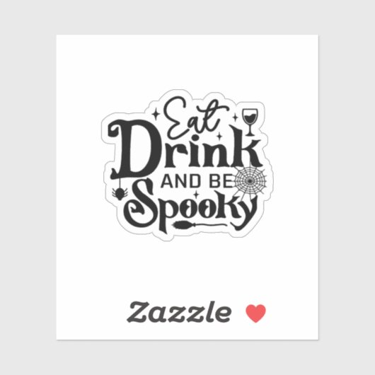 Eat Drink And Be Spooky Retro Classic Sticker (Vel)
