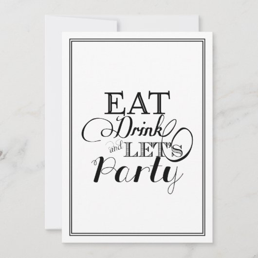Eat Drink and Let's Party Kaart (Voorkant)
