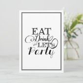 Eat Drink and Let's Party Kaart (Staand voorkant)