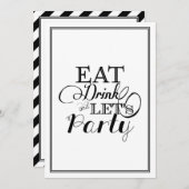 Eat Drink and Let's Party Kaart (Voorkant / Achterkant)