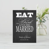 Eat Drink and ried - Elegant Metallic Gold Kaart (Staand voorkant)