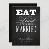 Eat Drink and ried - Elegant Metallic Gold Kaart (Voorkant / Achterkant)