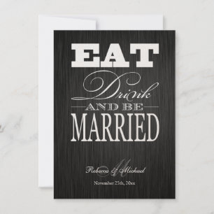 Eat Drink and ried - Elegant Metallic Gold Kaart