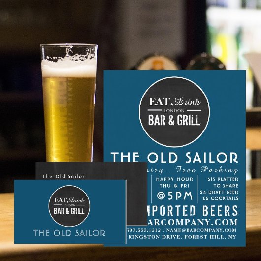 Eat, Drink Bar & grill Logo, Pub/Brewery Flyer