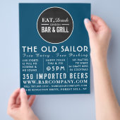 Eat, Drink Bar & grill Logo, Pub/Brewery Flyer (Hand)