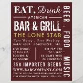 Eat, Drink Bar & Grill, Pub/Brewery Adverteren Flyer (Voorkant)