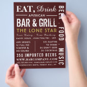 Eat, Drink Bar & Grill, Pub/Brewery Adverteren Flyer (Hand)