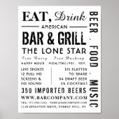 Eat, Drink Bar & Grill, Pub/Brewery Adverteren Poster (Voorkant)