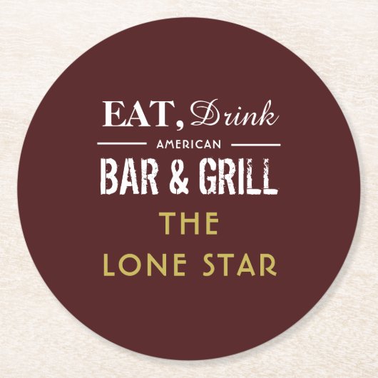 Eat, Drink Bar & Grill, Pub/Brewery Ronde Kartonnen Onderzetter (Voorkant)