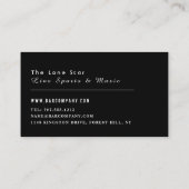 Eat, Drink Bar & Grill, Pub/Brewery Visitekaartje (Achterkant)