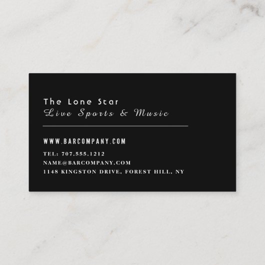 Eat, Drink Bar & Grill, Pub/Brewery Visitekaartje (Achterkant)