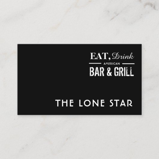 Eat, Drink Bar & Grill, Pub/Brewery Visitekaartje (Voorkant)