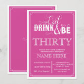 Eat Drink & be 30 of een andere leeftijdscategorie Kaart (Voorkant / Achterkant)