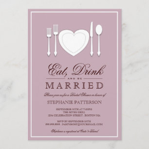 Eat Drink & BE-gehuwde bridal Shower Invitation Kaart