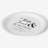 Eat Drink & Be Gepensioneerd Pensioen Partij Papieren Bordje (Gekanteld)