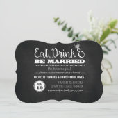 Eat, Drink & BE huwelijkspartner uitnodigen Kaart (Staand voorkant)