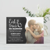 Eat, Drink & BE huwelijkspartner uitnodigen Kaart (Staand voorkant)