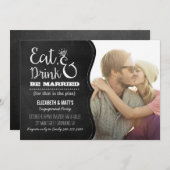 Eat, Drink & BE huwelijkspartner uitnodigen Kaart (Voorkant / Achterkant)