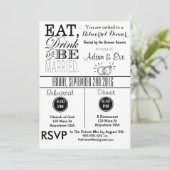 Eat Drink & BE huwelijksrepetitie Kaart (Staand voorkant)