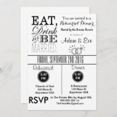 Eat Drink & BE huwelijksrepetitie Kaart (Voorkant / Achterkant)