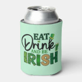 Eat Drink Be Irish Golf Beer Koelbox Koozie (Blikje Voorkant)
