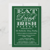 Eat, Drink & Be Irish St. Patrick's Day Invitation Kaart (Voorkant)