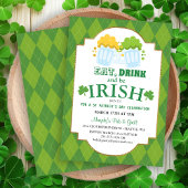 Eat, Drink, BE Irish St Patrick's Party Invitation Kaart