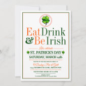 Eat/Drink/BE Irish St.Pat's Party Uitnodigingen (Voorkant)