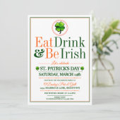 Eat/Drink/BE Irish St.Pat's Party Uitnodigingen (Staand voorkant)