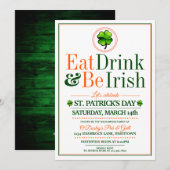 Eat/Drink/BE Irish St.Pat's Party Uitnodigingen (Voorkant / Achterkant)
