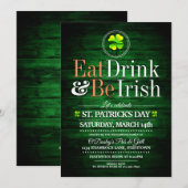 Eat/Drink/BE Irish St.Pat's Party Uitnodigingen (Voorkant / Achterkant)